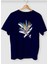 Oversize T-Shirt Tüy Baskılı Lacivert Renk 1