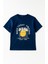 Erkek Çocuk %100 Pamuklu Baskılı Kısa Kollu Tişört - Lacivert (3-4 Yaş 8-9 Yaş) 2