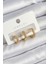 Pirinç Zirkon Taşlı Yıldız Model Gold Renk 3'lü Çift Kadın Küpe Set 1