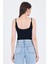 Siyah Ince Askılı Çıtçıtlı Bodysuit 13255 5