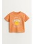 Erkek Çocuk %100 Pamuklu Baskılı Kısa Kollu Tişört - Somon (3-4 Yaş 8-9 Yaş) 2