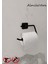 Yapışkanlı Siyah Banyo Köşeliği 3 Katlı Köşe Rafı Uzun Havluluk ve Tuvalet Kağıtlık Set 4