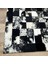 %100 Doğal Dana Derisi Kaymaz Taban Premium Patchwork Halı Dalmaçyalı - Siyah Beyaz 2