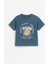 Erkek Çocuk %100 Pamuklu Baskılı Kısa Kollu Tişört - Petrol (3-4 Yaş 8-9 Yaş) 2