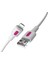Coral iPhone Uyumlu USB A-Lightning Şarj Kablosu, Beyaz Kablo, Fuşya/beyaz Uçlar (120 Cm) 3