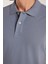 Erkek Slim Fit Dar Kesim %100 Pamuk Füme Polo Yaka Tişört 2