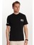 Erkek Slim Fit Dar Kesim Pamuklu Düz Basic Baskılı Bisiklet Yaka Siyah Tişört 3