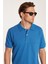 Erkek Regular Fit Klasik Kesim %100 Pamuk Düz Pike Indigo Polo Yaka Tişört 1