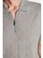 Erkek Slim Fit Dar Kesim Viskon Fermuarlı Polo yaka Gri Tişört 3