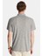 Erkek Slim Fit Dar Kesim Viskon Fermuarlı Polo yaka Gri Tişört 5