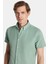 Erkek Slim Fit Dar Kesim Kısa Kollu Spor Yaka Oxford Doku Pamuklu Yeşil Gömlek 2