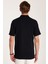 Erkek Slim Fit Dar Kesim %100 Pamuk Fermuarlı Siyah Polo Yaka Tişört 5