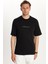 Erkek Slim Fit Dar Kesim Pamuklu Baskılı Siyah Bisiklet Yaka Tişört 4