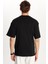 Erkek Slim Fit Dar Kesim Pamuklu Baskılı Siyah Bisiklet Yaka Tişört 5