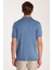 Erkek Slim Fit Dar Kesim Pamuklu Örme Triko Fermuarlı Indigo polo Yaka Tişört 5