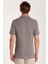 Erkek Slim Fit Dar Kesim %100 Pamuk Fermuarlı Gri Polo Yaka Tişört 5