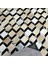 %100 Doğal Dana Derisi Kaymaz Taban Premium Patchwork Halı 3 Boyutlu - Siyah Gold 3