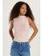 Kadın Slim Fit Viskon Sıfır Kol Boğazlı Gül Kurusu Bluz 1