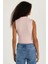 Kadın Slim Fit Viskon Sıfır Kol Boğazlı Gül Kurusu Bluz 5