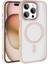 Apple iPhone 16 Pro Max Kılıf Wireless Şarj Özellikli Iktk Krom Magsafe Silikon Kapak-Rose Gold 1