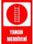 35 x 50 Yangın Merdiveni Folyo Baskı Sticker Uyarı Levhası 1