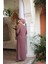 Boncuk Işlemeli Gül Kurusu Tesettür Abaya 29120GK 4