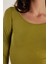 Kadın Slim Fit Dar Kesim Uzun Kollu Viskon Yeşil Bluz 3