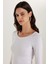 Kadın Slim Fit Dar Kesim Uzun Kollu Viskon Beyaz Bluz 2