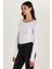 Kadın Slim Fit Dar Kesim Uzun Kollu Viskon Beyaz Bluz 4