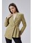 Haki Regular Fit Pile Detaylı Blazer Ceket 1