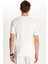Erkek Slim Fit Dar Kesim Pamuklu Ribanalı Baskılı Beyaz Bisiklet Yaka Tişört 5