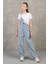 Rahat Geniş Paça Cepli Denim Salopet Jean Kız Çocuk Tulum 3