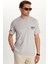 Erkek Slim Fit Dar Kesim Pamuklu Düz Basic Baskılı Bisiklet Yaka Gri Tişört 1