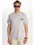 Erkek Slim Fit Dar Kesim Pamuklu Düz Basic Baskılı Bisiklet Yaka Gri Tişört 4