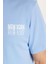 Erkek Slim Fit Dar Kesim Pamuklu Düz Basic Baskılı Bisiklet Yaka Mavi Tişört 3