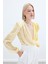 Kruvaze Desenli Bodysuit - Sarı-Ekru 3