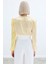 Kruvaze Desenli Bodysuit - Sarı-Ekru 5
