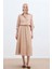 Kraşlı Kloş Etek - Pudra 1