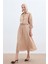 Kraşlı Kloş Etek - Pudra 5