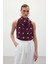 Kolsuz Puantiye Desenli Bluz - Bordo 3