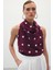 Kolsuz Puantiye Desenli Bluz - Bordo 4