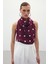 Kolsuz Puantiye Desenli Bluz - Bordo 5