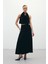 Yırtmaçlı Uzun Etek - Siyah 4