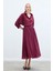 Kraşlı Kloş Etek - Bordo 2