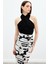 Halter Yaka Keten Crop Bluz - Siyah 5