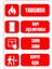 35 x 50 Yangında Camı Kırın Kapıyı Açın Folyo Baskı Sticker Uyarı Levhası 1