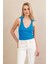 Kadın Turkuaz Sırtı Açık Bluz ZH01-90 3