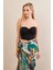 Kadın Siyah Korse Dikişli Crop Bluz AN6025 2