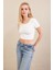 Kadın Beyaz Sırtı Açık Crop Bluz AN6038 2