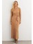 Kadın Camel Kruvaze Maxi Elbise MTF31 2